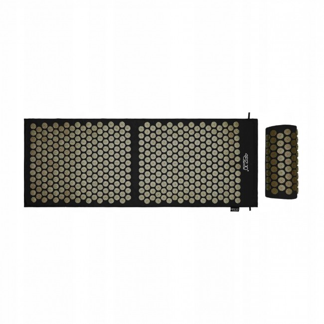 Коврик акупунктурный с валиком 4FIZJO Classic Mat XL Аппликатор Кузнецова Black/Gold (P-5907739315052)