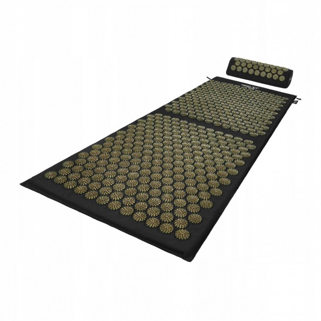 Коврик акупунктурный с валиком 4FIZJO Classic Mat XL Аппликатор Кузнецова Black/Gold (P-5907739315052)
