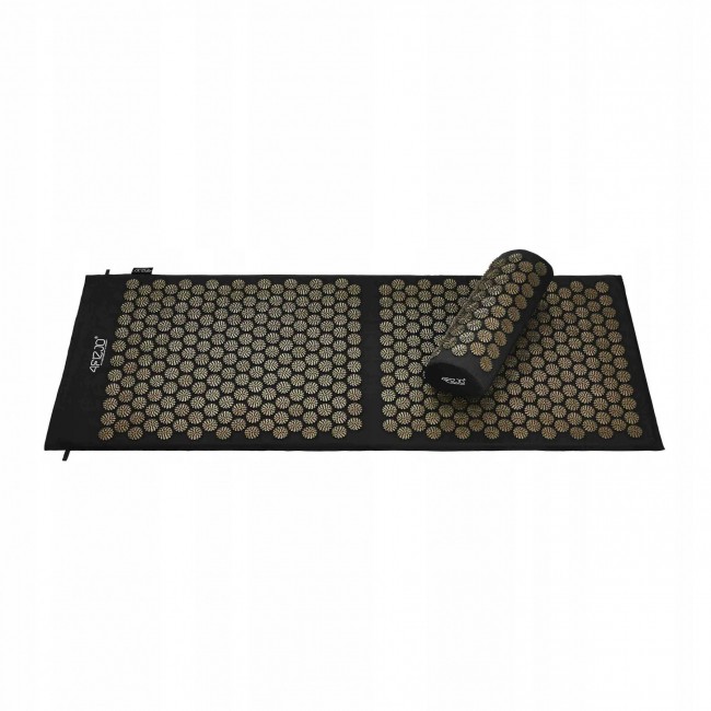 Коврик акупунктурный с валиком 4FIZJO Classic Mat XL Аппликатор Кузнецова Black/Gold (P-5907739315052)