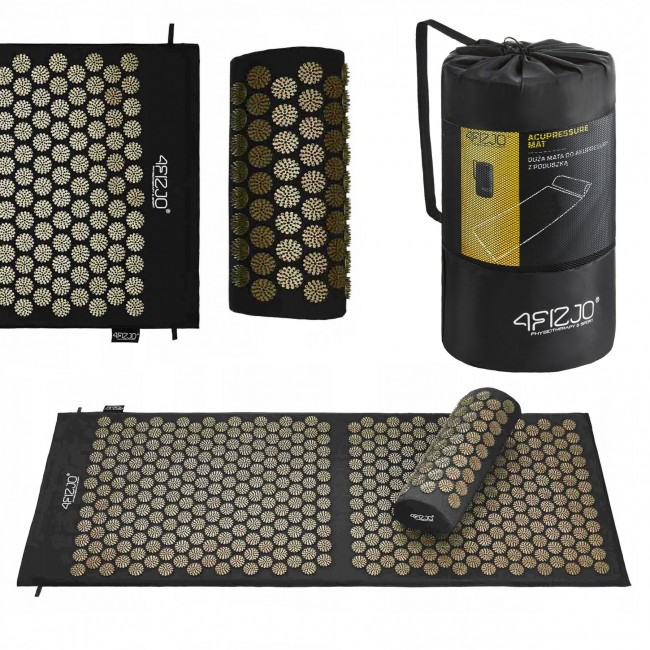 Коврик акупунктурный с валиком 4FIZJO Classic Mat XL Аппликатор Кузнецова Black/Gold (P-5907739315052) Коврик акупунктурный с валиком 4FIZJO Classic Mat XL Аппликатор Кузнецова Black/Gold (P-5907739315052)