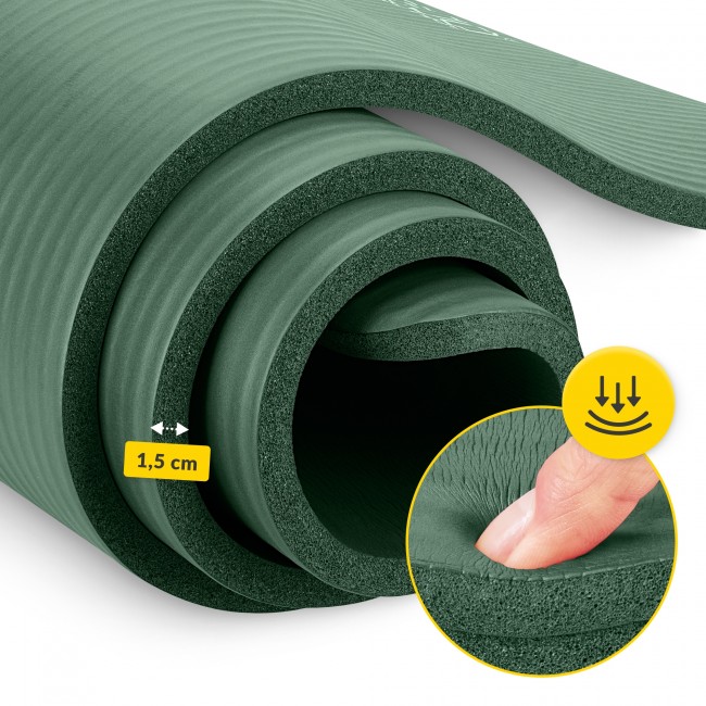 Килимок (мат) спортивний 4FIZJO NBR 180 x 60 x 1.5 см для йоги та фітнесу Navy Green (P-5905973406727)