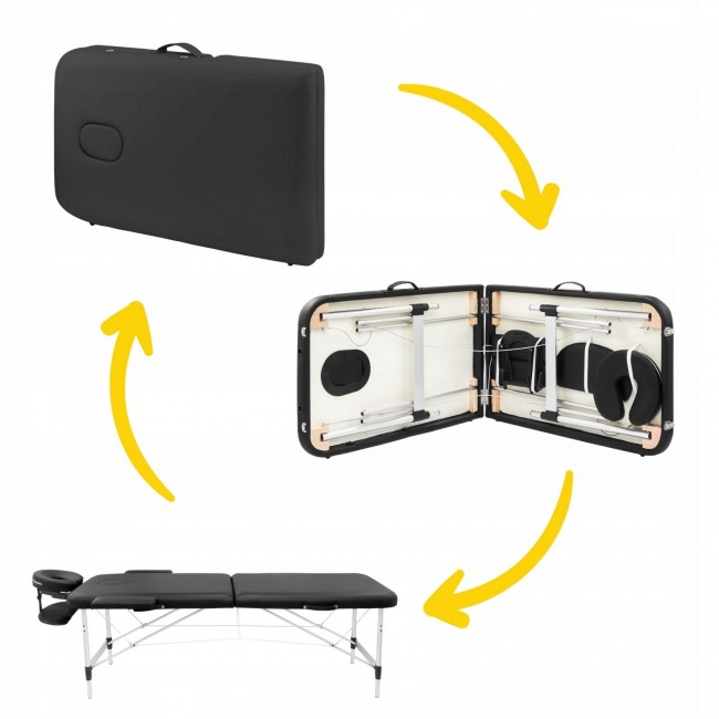 Масажний стіл складний 4FIZJO Massage Table Alu W70 Black (P-5907739318398)