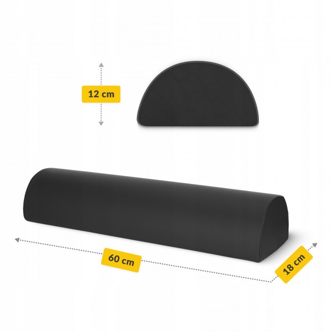 Полувалик для реабилитации и массажа 4FIZJO 60 x 18 x 12 Black (P-5905973402941)