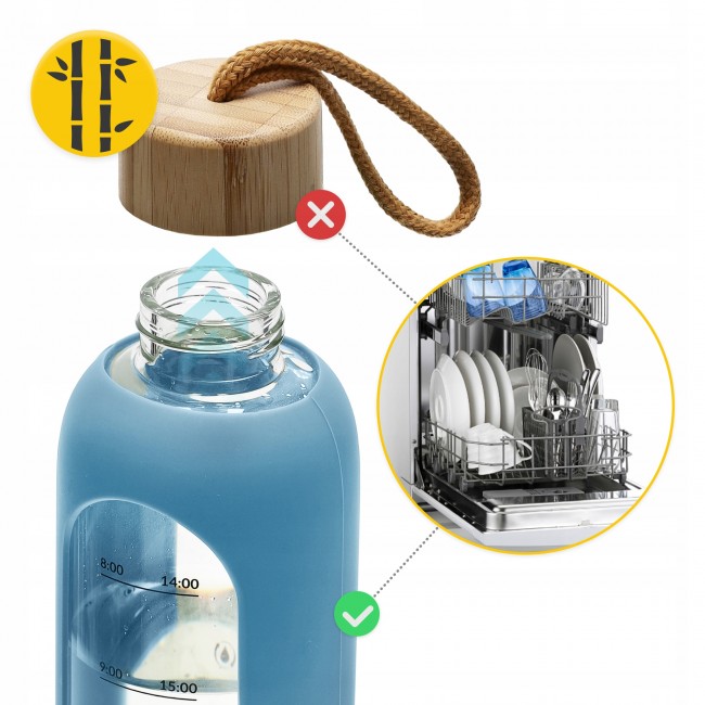 Бутылка для воды спортивная 4FIZJO 1000 мл стеклянная Blue (P-5905973403894)