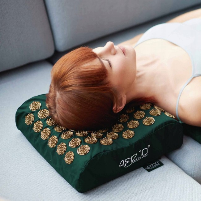 Подушка акупунктурная 4FIZJO Ergo Аппликатор Кузнецова Navy Green/Gold (P-5907739316912)