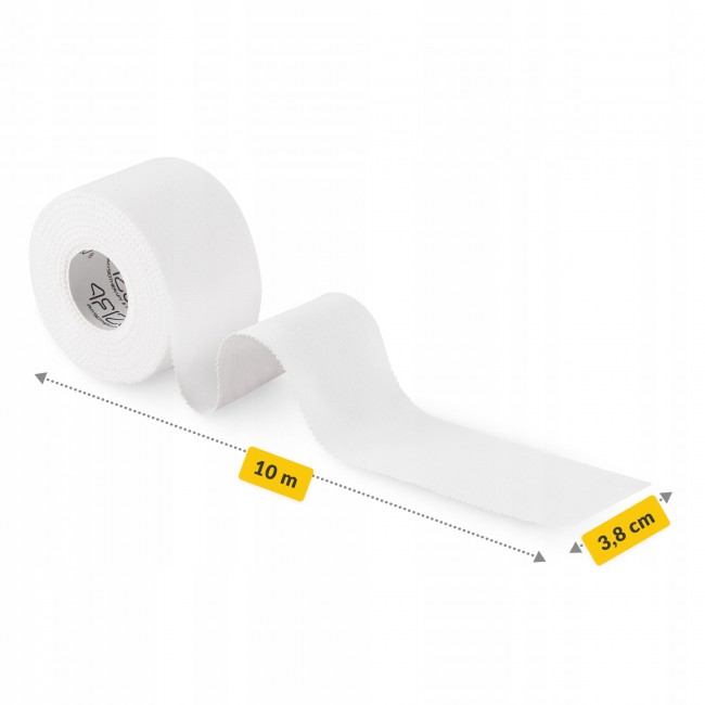 Лента кинезиологическая (кинезио тейп) 4FIZJO Rigid Tape 3.8 см x 10 м жесткая White (P-5905973400817)