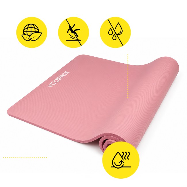 Коврик спортивный Cornix NBR XL 190 x 100 x 1.5 cм для йоги и фитнеса XR-0500 Pink