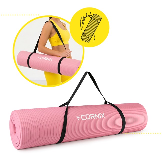 Коврик спортивный Cornix NBR XL 190 x 100 x 1.5 cм для йоги и фитнеса XR-0500 Pink