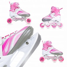 Роликовые коньки SportVida 4 в 1 SV-LG0012 Size 39-42 White/Pink