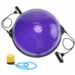 Балансувальна платформа (напівсфера) Cornix Bosu Ball 58 см з еспандерами XR-0454 Violet