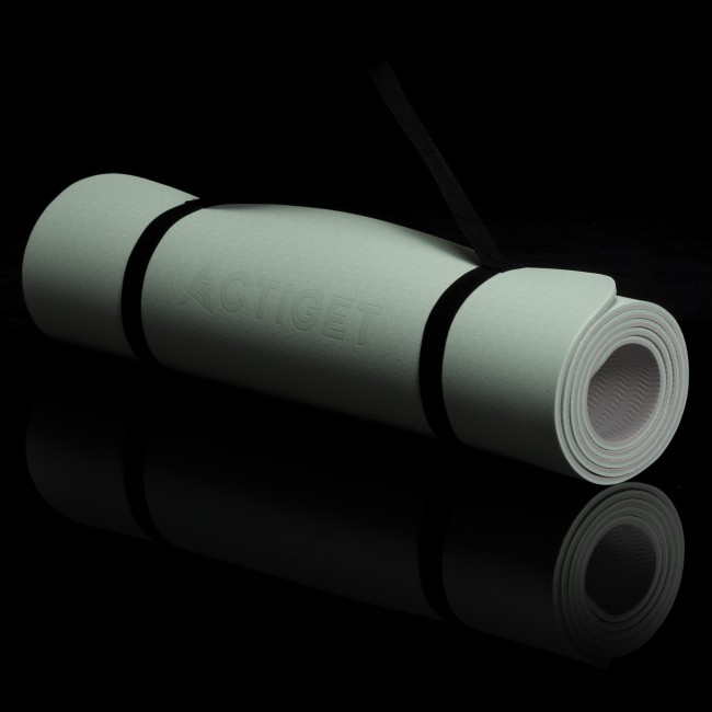 Коврик спортивный Actiget TPE 183 x 61 x 0.6 см для йоги и фитнеса ACT0024 Mint/Grey