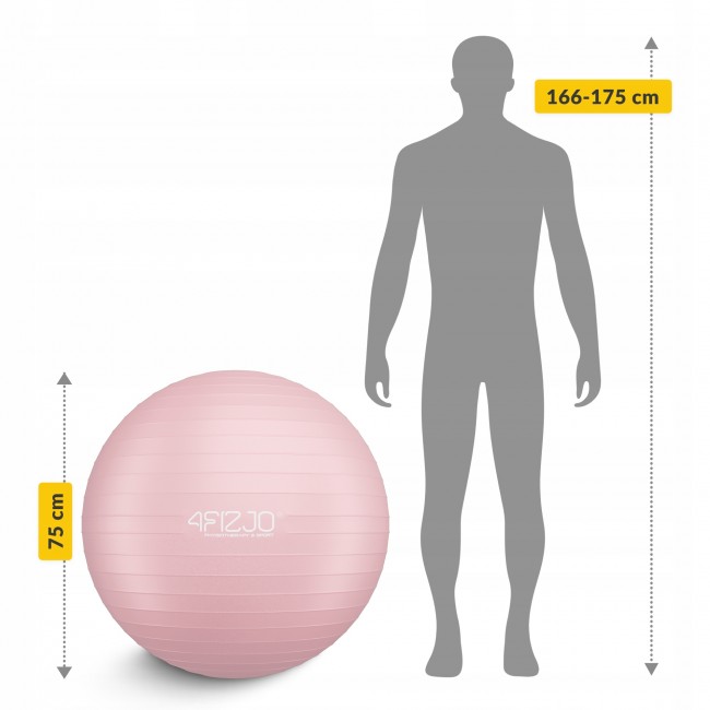 Мяч для фитнеса (фитбол) 4FIZJO 75 см Anti-Burst Pink (P-5907739317407)