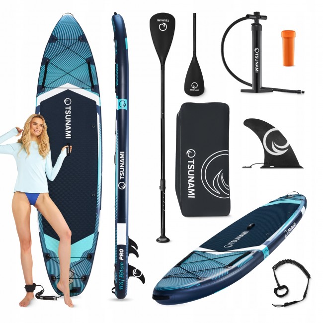 Надувная SUP доска (сапборд) TSUNAMI PRO 350 см с веслом T12 (P-5905973405607)