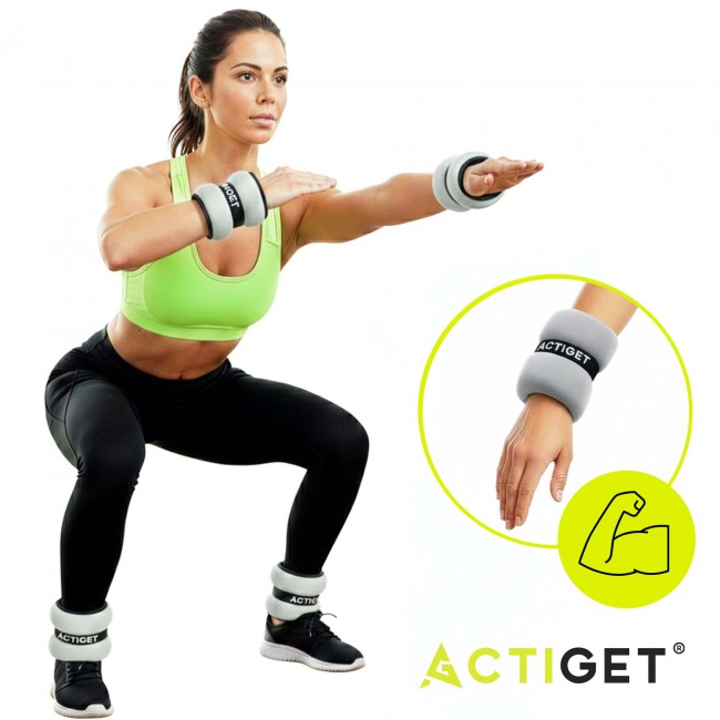 Утяжелители-манжеты для ног и рук Actiget 2 x 0.5 кг ACT0127 Grey/Black