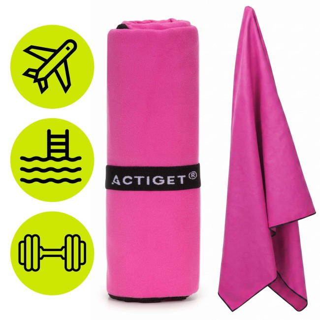 Спортивний рушник Actiget 180 x 100 см з мікрофібри ACT0187 Pink