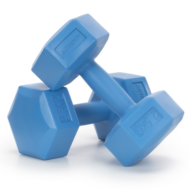 Гантелі для фітнесу Actiget Hex 2 x 2.5 кг ACT0160 Blue