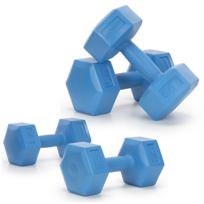 Гантелі для фітнесу Actiget Hex 2 x 2.5 кг ACT0160 Blue