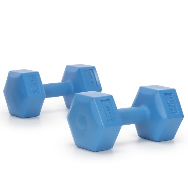 Гантелі для фітнесу Actiget Hex 2 x 2.5 кг ACT0160 Blue