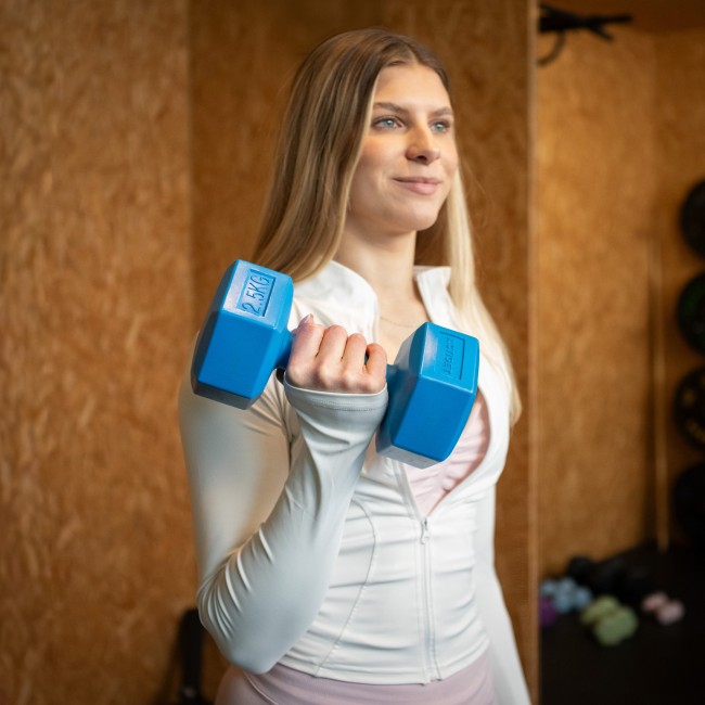 Гантелі для фітнесу Actiget Hex 2 x 2.5 кг ACT0160 Blue