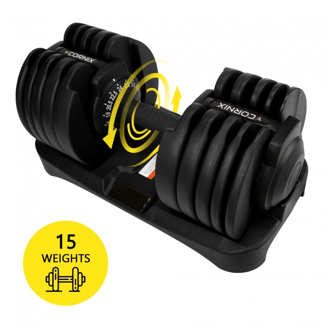 Гантель з регульованою вагою Cornix 2.5-24 кг XR-0405 Black