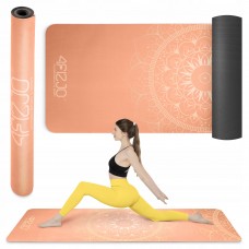 Коврик (мат) спортивный 4FIZJO замша 183 x 61 x 0.15 см для йоги и фитнеса Orange (P-5905973404402)