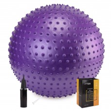 М'яч для фітнесу (фітбол) Cornix 65 см масажний Anti-Burst XR-0484 Violet