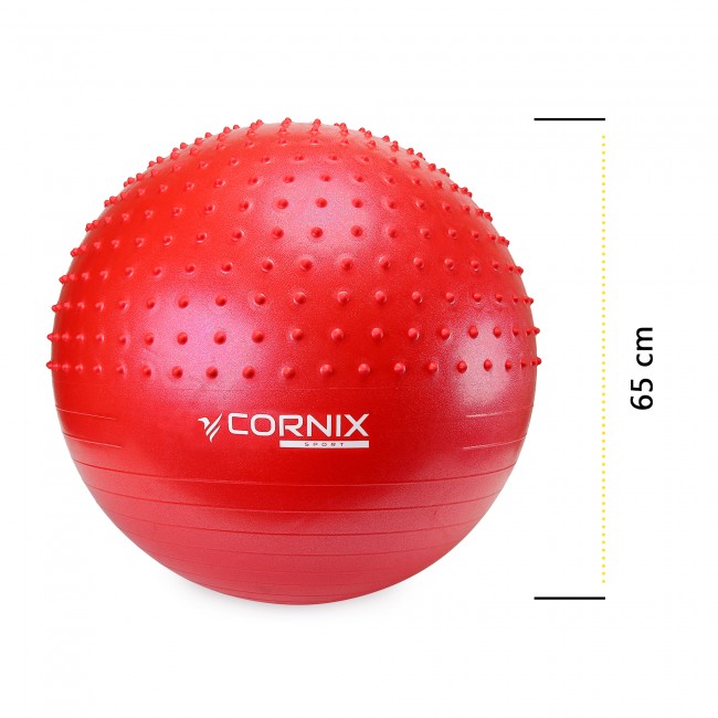 Мяч для фитнеса (фитбол) Cornix 65 см полумассажный Anti-Burst XR-0478 Red
