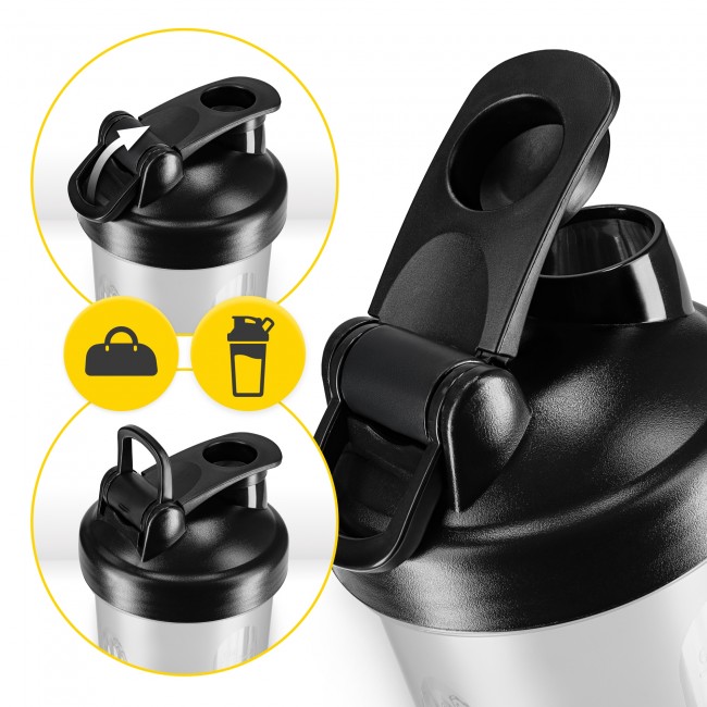 Шейкер спортивный 4FIZJO PRO 650 мл White/Black (P-5905973407007)