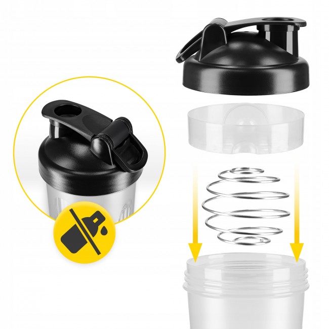 Шейкер спортивный 4FIZJO PRO 650 мл White/Black (P-5905973407007)