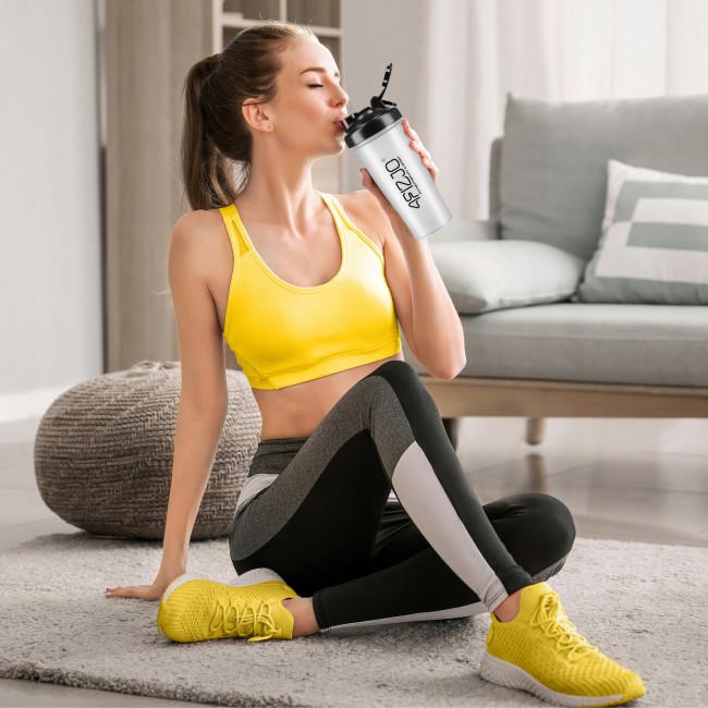 Шейкер спортивный 4FIZJO PRO 650 мл White/Black (P-5905973407007)