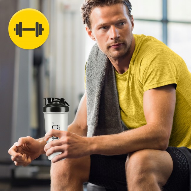 Шейкер спортивный 4FIZJO PRO 650 мл White/Black (P-5905973407007)