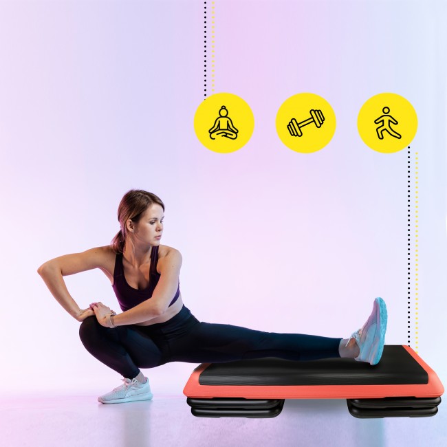 Степ-платформа 3-ступінчаста Cornix Pro 109 х 41 х 10-20 см XR-0404 Black/Red