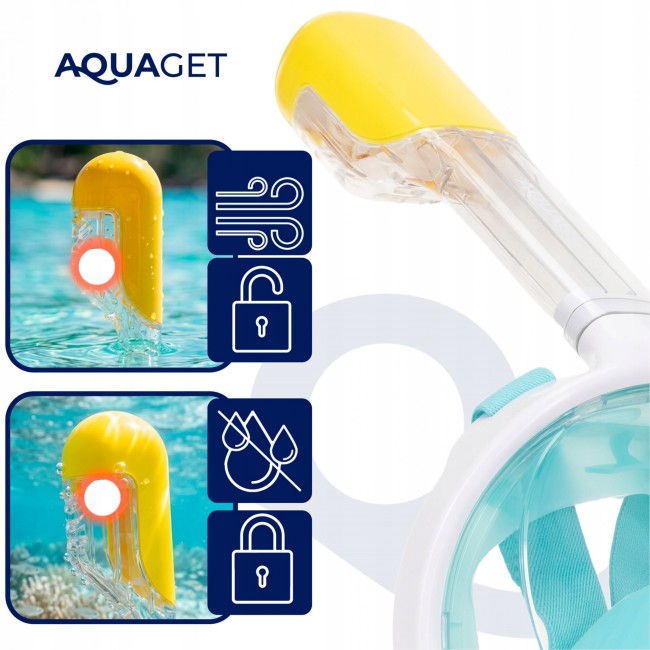 Полнолицевая маска для сноркелинга Aquaget Size L/XL AQ0002 Sky Blue/White