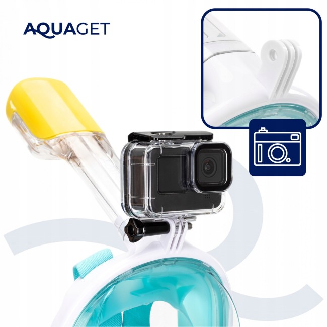 Полнолицевая маска для сноркелинга Aquaget Size L/XL AQ0002 Sky Blue/White
