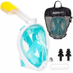 Повнолицева маска для сноркелінгу Aquaget Size L/XL AQ0002 Sky Blue/White