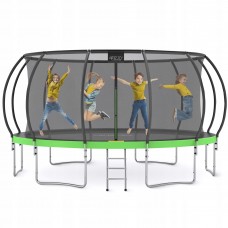 Батут с внутренней сеткой 4FIZJO PRO 16FT 496 см Black/Green (P-5907739319241)