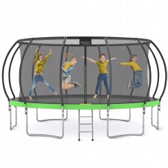 Батут с внутренней сеткой 4FIZJO PRO 16FT 496 см Black/Green (P-5907739319241)
