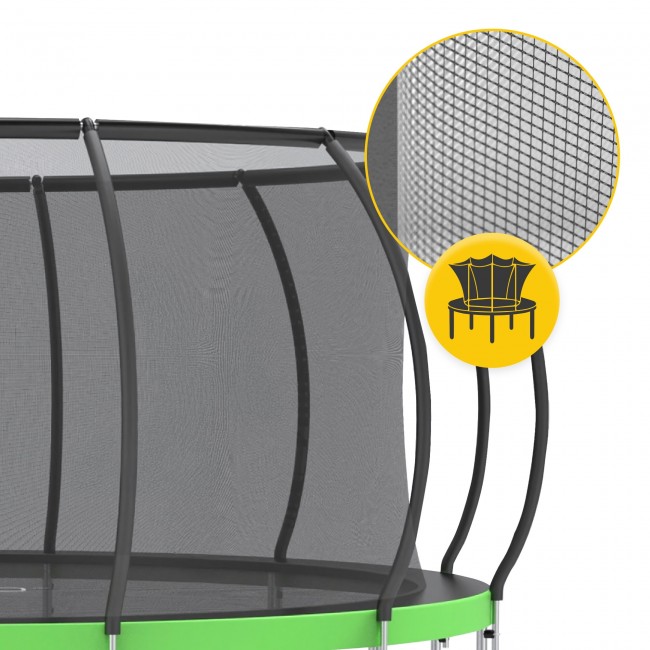 Батут с внутренней сеткой 4FIZJO PRO 16FT 496 см Black/Green (P-5907739319241)