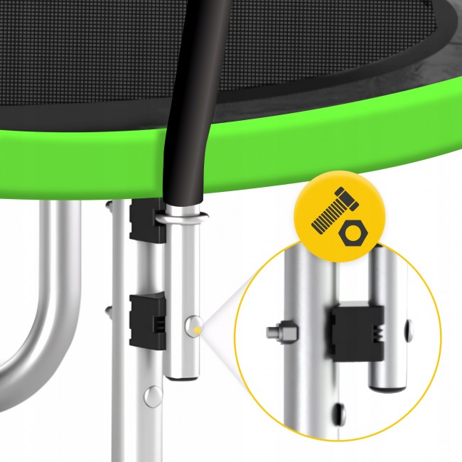 Батут с внутренней сеткой 4FIZJO PRO 16FT 496 см Black/Green (P-5907739319241)