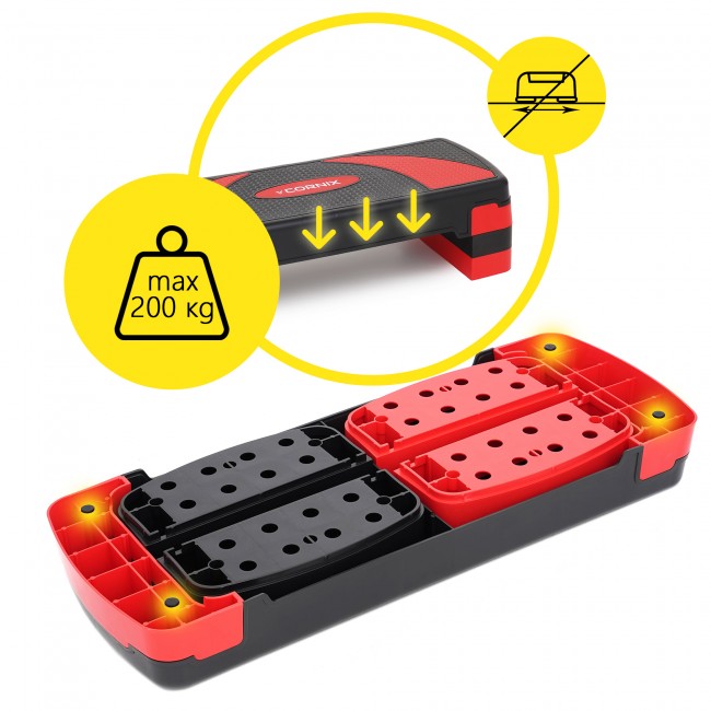 Степ-платформа 3-ступенчатая Cornix 78 х 29 х 10-20 см XR-0185 Black/Red