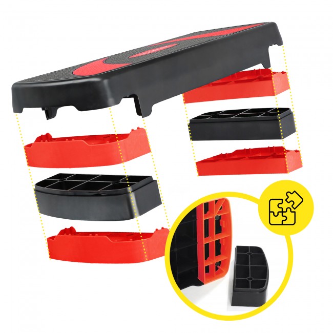 Степ-платформа 3-ступенчатая Cornix 78 х 29 х 10-20 см XR-0185 Black/Red