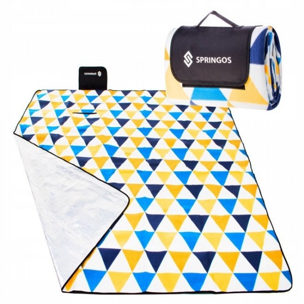 Пляжный коврик (покрывало-подстилка для пляжа и пикника) складной Springos 200 x 200 см PM001