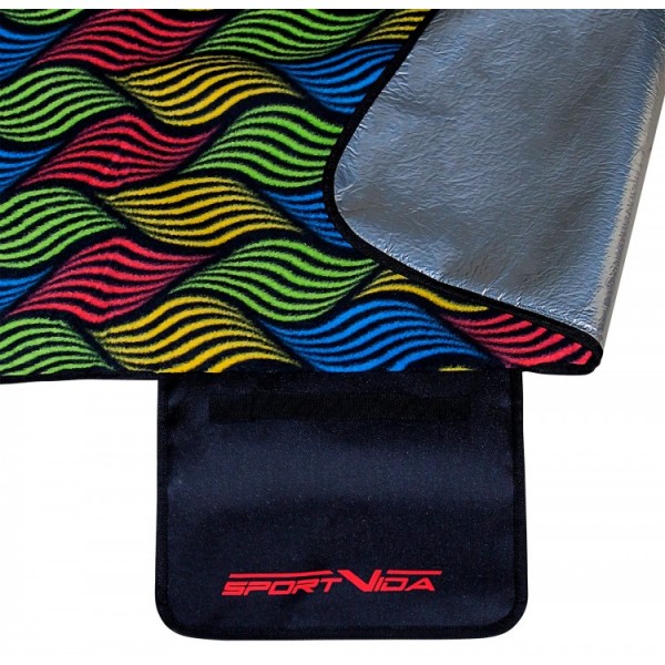Пляжный коврик (покрывало-подстилка для пляжа и пикника) складной SportVida SV-CC0030 180 x 210 см