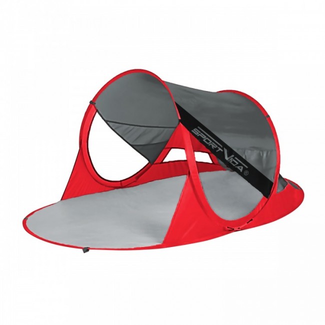 Пляжний тент SportVida 190 x 120 см SV-WS0009 Grey / Red Пляжний тент SportVida 190 x 120 см SV-WS0009 Grey / Red