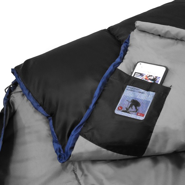 Спальный мешок (спальник) одеяло SportVida SV-CC0073 -3 ...+ 21°C L Black/Grey