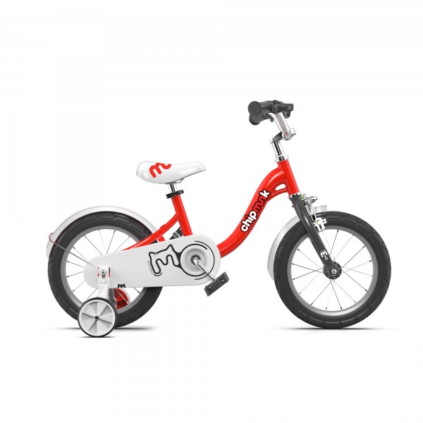 Детский велосипед двухколесный с доп. колесами RoyalBaby Chipmunk MM Girls 18" 115-145 см, OFFICIAL UA, красный