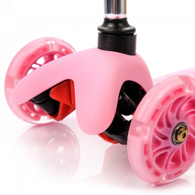Дитячий самокат триколісний Meteor Tucan Led / pink