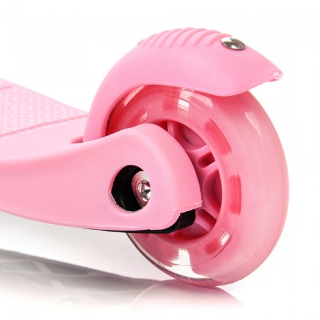 Дитячий самокат триколісний Meteor Tucan Led / pink