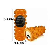 Масажний ролик EasyFit Grid Roller PRO 33 см Помаранчевий