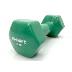 Гантель для фітнесу 4 кг 1шт EasyFit із вініловим покриттям зелена
